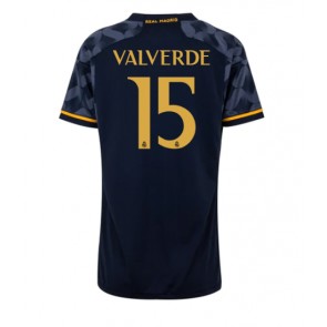 Real Madrid Federico Valverde #15 Koszulka Wyjazdowych Kobiety 2023-24 Krótki Rękaw